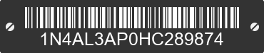 2017 NISSAN Altima 1N4AL3AP0HC289874 VIN decoded