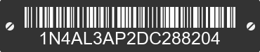 2013 NISSAN Altima 1N4AL3AP2DC288204 VIN decoded