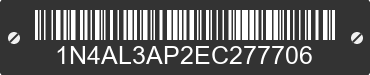 2014 NISSAN Altima 1N4AL3AP2EC277706 VIN decoded