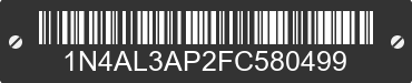 2015 NISSAN Altima 1N4AL3AP2FC580499 VIN decoded
