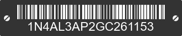 2016 NISSAN Altima 1N4AL3AP2GC261153 VIN decoded