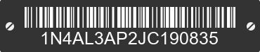 2018 NISSAN Altima 1N4AL3AP2JC190835 VIN decoded