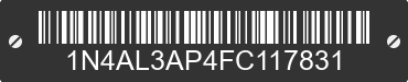 2015 NISSAN Altima 1N4AL3AP4FC117831 VIN decoded