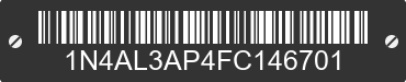 2015 NISSAN Altima 1N4AL3AP4FC146701 VIN decoded