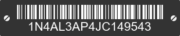 2018 NISSAN Altima 1N4AL3AP4JC149543 VIN decoded