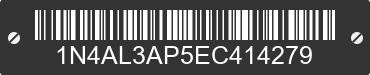 2014 NISSAN Altima 1N4AL3AP5EC414279 VIN decoded