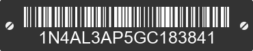 2016 NISSAN Altima 1N4AL3AP5GC183841 VIN decoded