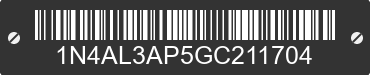 2016 NISSAN Altima 1N4AL3AP5GC211704 VIN decoded