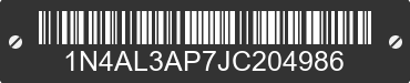 2018 NISSAN Altima 1N4AL3AP7JC204986 VIN decoded
