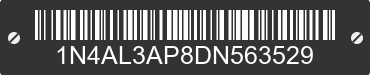 2013 NISSAN Altima 1N4AL3AP8DN563529 VIN decoded