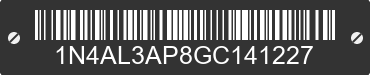 2016 NISSAN Altima 1N4AL3AP8GC141227 VIN decoded
