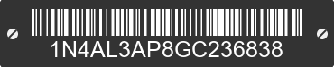2016 NISSAN Altima 1N4AL3AP8GC236838 VIN decoded
