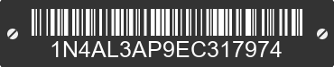 2014 NISSAN Altima 1N4AL3AP9EC317974 VIN decoded