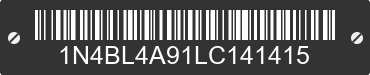 2020 NISSAN Altima 1N4BL4A91LC141415 VIN decoded