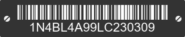 2020 NISSAN Altima 1N4BL4A99LC230309 VIN decoded