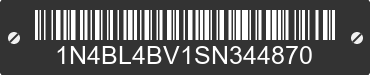 2025 NISSAN Altima 1N4BL4BV1SN344870 VIN decoded