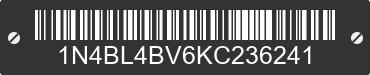 2019 NISSAN Altima 1N4BL4BV6KC236241 VIN decoded