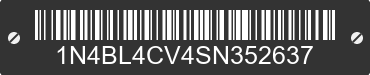 2025 NISSAN Altima 1N4BL4CV4SN352637 VIN decoded