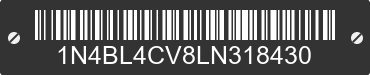 2020 NISSAN Altima 1N4BL4CV8LN318430 VIN decoded