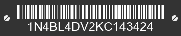 2019 NISSAN Altima 1N4BL4DV2KC143424 VIN decoded