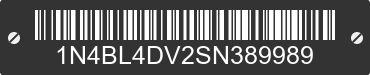 2025 NISSAN Altima 1N4BL4DV2SN389989 VIN decoded
