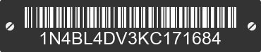 2019 NISSAN Altima 1N4BL4DV3KC171684 VIN decoded