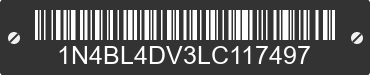 2020 NISSAN Altima 1N4BL4DV3LC117497 VIN decoded