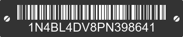 2023 NISSAN Altima 1N4BL4DV8PN398641 VIN decoded