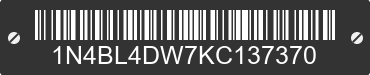 2019 NISSAN Altima 1N4BL4DW7KC137370 VIN decoded