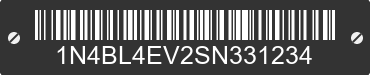 2025 NISSAN Altima 1N4BL4EV2SN331234 VIN decoded
