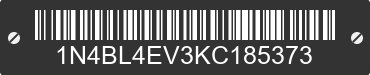 2019 NISSAN Altima 1N4BL4EV3KC185373 VIN decoded