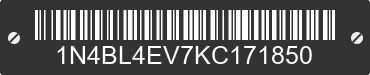 2019 NISSAN Altima 1N4BL4EV7KC171850 VIN decoded