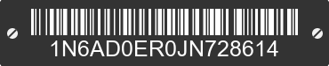 2018 NISSAN Frontier 1N6AD0ER0JN728614 VIN decoded