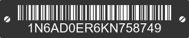 2019 NISSAN Frontier 1N6AD0ER6KN758749 VIN decoded