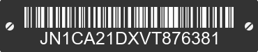1997 NISSAN Maxima JN1CA21DXVT876381 VIN decoded