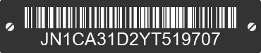 2000 NISSAN Maxima JN1CA31D2YT519707 VIN decoded