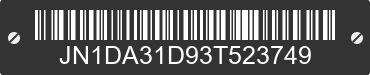 2003 NISSAN Maxima JN1DA31D93T523749 VIN decoded