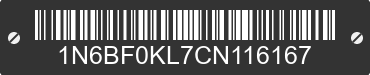 2012 NISSAN NV 1N6BF0KL7CN116167 VIN decoded