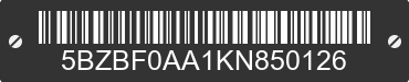 2019 NISSAN NV 5BZBF0AA1KN850126 VIN decoded