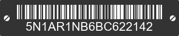 2011 NISSAN Pathfinder 5N1AR1NB6BC622142 VIN decoded