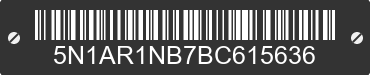 2011 NISSAN Pathfinder 5N1AR1NB7BC615636 VIN decoded