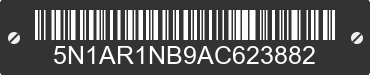 2010 NISSAN Pathfinder 5N1AR1NB9AC623882 VIN decoded