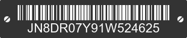 2001 NISSAN Pathfinder JN8DR07Y91W524625 VIN decoded