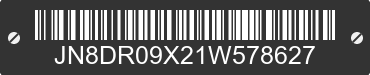 2001 NISSAN Pathfinder JN8DR09X21W578627 VIN decoded