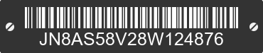 2008 NISSAN Rogue JN8AS58V28W124876 VIN decoded
