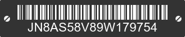 2009 NISSAN Rogue JN8AS58V89W179754 VIN decoded