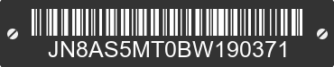 2011 NISSAN Rogue JN8AS5MT0BW190371 VIN decoded