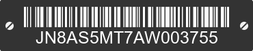 2010 NISSAN Rogue JN8AS5MT7AW003755 VIN decoded