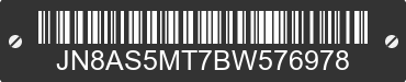 2011 NISSAN Rogue JN8AS5MT7BW576978 VIN decoded