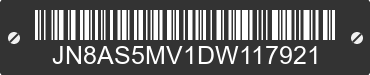 2013 NISSAN Rogue JN8AS5MV1DW117921 VIN decoded